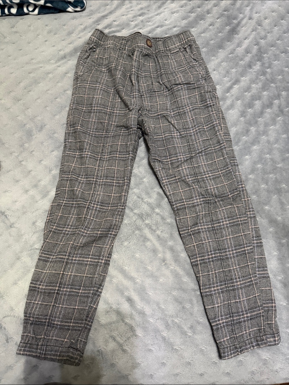 Gray Plaid Men’s Casual Pants
